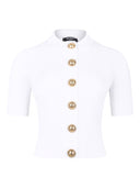Balmain Ribbed buttoned top