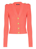 Balmain Long-sleeved twisted knit cardigan