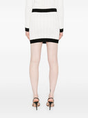Balmain Button-embellished ribbed-knit mini skirt
