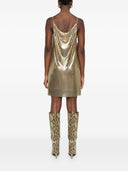 Versace Metallic mesh mini dress with slip