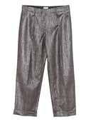Pantalones metalizados con pliegues de Brunello Cucinelli