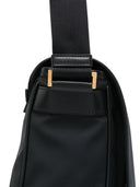 Bolso mensajero de nailon con ribetes de cuero Tom Ford