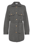 Cárdigan de canalé inglés con cinturón de lana virgen, cachemira y seda Brunello Cucinelli con botones metálicos