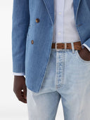 cinturón de cuero con hebilla de Brunello Cucinelli