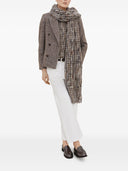 Brunello Cucinelli Virgin wool and silk mélange diagonal blazer with monili