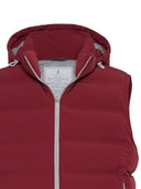 Chaleco de plumón de tafetán adherido Brunello Cucinelli con costuras termoselladas y capucha desmontable