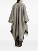 Brunello Cucinelli Herringbone-pattern fringed poncho
