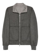 Chaqueta bomber con cremallera y estampado de cuadros Brunello Cucinelli