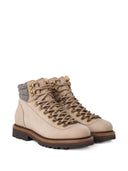 Botas estilo montaña de nobuk Brunello Cucinelli con inserto de lana y cachemira