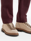 Botas estilo montaña de nobuk Brunello Cucinelli con inserto de lana y cachemira