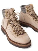 Botas estilo montaña de nobuk Brunello Cucinelli con inserto de lana y cachemira