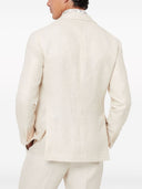 Blazer Cavallo desestructurado de lino, lana y seda en diagonal de Brunello Cucinelli