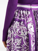 Dolce & Gabbana Gathered twill skirt with maiolica print