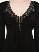 Топ в рубчик с кружевной отделкой Self-Portrait