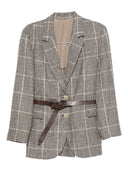 Brunello Cucinelli Check belted blazer