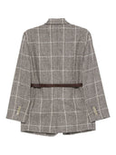Brunello Cucinelli Check belted blazer