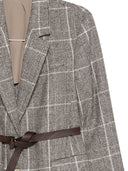 Brunello Cucinelli Check belted blazer