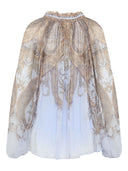 Blusa con volantes y estampado de paisley Zimmermann