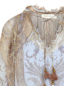 Blusa con volantes y estampado de paisley Zimmermann