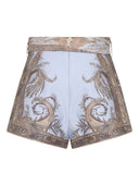 Zimmermann Paisley-print belted shorts