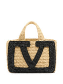 Valentino Garavani Viva Superstar Bolso Shopper Pequeño de Rafia