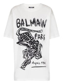 Balmain Short-sleeved T-shirt with leopard print