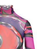 Pucci Swirl-print turtleneck dress