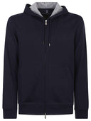 Brunello Cucinelli Cotton, cashmere and silk French terry double cloth hooded sweatshirt with zipper