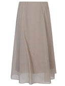 Falda midi de línea A con detalle de costuras Brunello Cucinelli