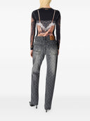 Marine Serre Moon Laser Grey Wash Denim Straight Jeans