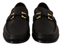 Elegant Black Calf Leather Loafers Salvatore Ferragamo