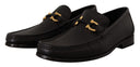 Elegant Black Calf Leather Loafers Salvatore Ferragamo
