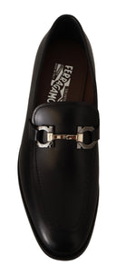 Suave Black Leather Gancio Bit Loafers Salvatore Ferragamo