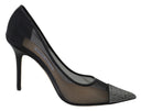 Elegant Black Mesh Crystal Pumps Jimmy Choo