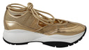 Golden Glamour Mesh Leather Sneakers Jimmy Choo