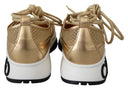 Golden Glamour Mesh Leather Sneakers Jimmy Choo