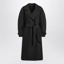 Moncler X Edward Enninful Black double-breasted trench coat with belt