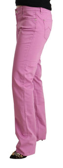 Elegant Tapered Pink Denim Jeans - Allure Absolue