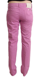 Elegant Tapered Pink Denim Jeans - Allure Absolue
