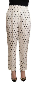 Chic High Waist Polka Dotted Tapered Pants - Allure Absolue