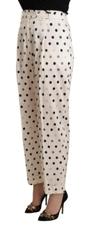Chic High Waist Polka Dotted Tapered Pants - Allure Absolue