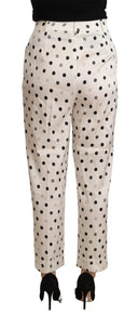 Chic High Waist Polka Dotted Tapered Pants - Allure Absolue