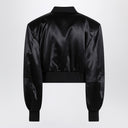 The Attico Black shiny cropped bomber