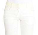 Chic White Striped Straight Fit Pants Ermanno Scervino