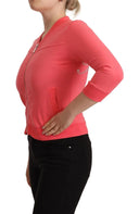 Elegant Pink Full Zip Sweater - Allure Absolue