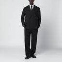 Tagliatore Black double-breasted suit in wool blend