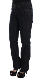 Chic Blue Straight Fit Designer Jeans Cavalli