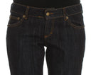 Chic Blue Straight Fit Designer Jeans Cavalli