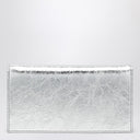 Christian Louboutin Loubi54 silver laminated leather clutch bag