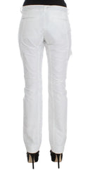 Chic White Nylon Cargo Pants by Italian Designer Ermanno Scervino